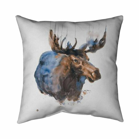 FONDO 26 x 26 in. Abstract Blue Moose-Double Sided Print Indoor Pillow FO2774086